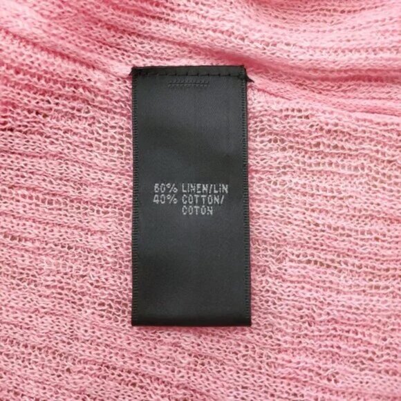 Lafayette 148 Long Open Front Linen Blend Lightweight Breezy Pink Cardigan M - Picture 11 of 14